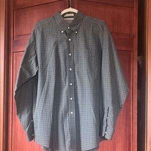 L.L. Bean Men's Green and Blue Plaid Button Down Shirt